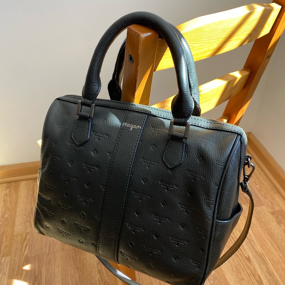 Tahari Logo Leather Satchel